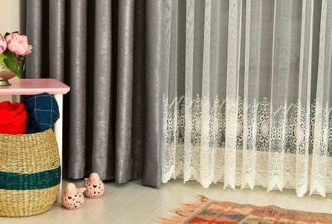 Soft Fon Perde Koyu Gri