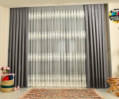 Soft Fon Perde Koyu Gri