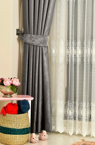 Soft Fon Perde Koyu Gri