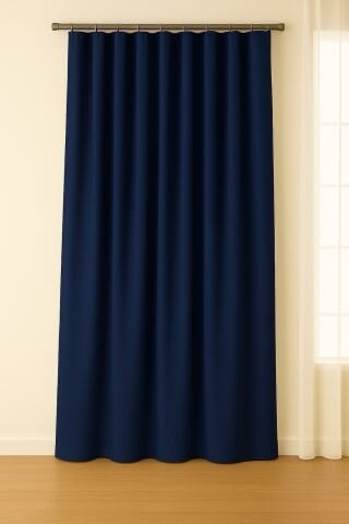 Luna Serisi Kadife Dokulu Fon Perde Lacivert