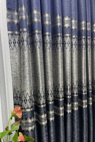 Venedik Pano Fon Perde - Lacivert