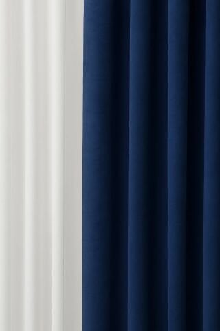 Barcelona Kadife Dokulu Fon Perde Lacivert