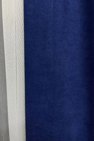 Barcelona Kadife Dokulu Fon Perde Lacivert