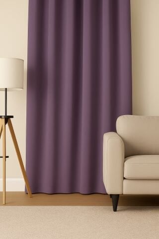 Luna Serisi Kadife Dokulu Fon Perde Lila