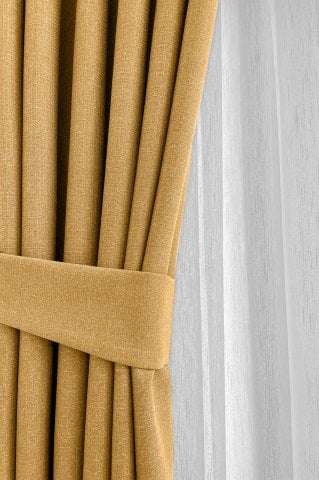 Alaska Keten Fon Perde Hardal