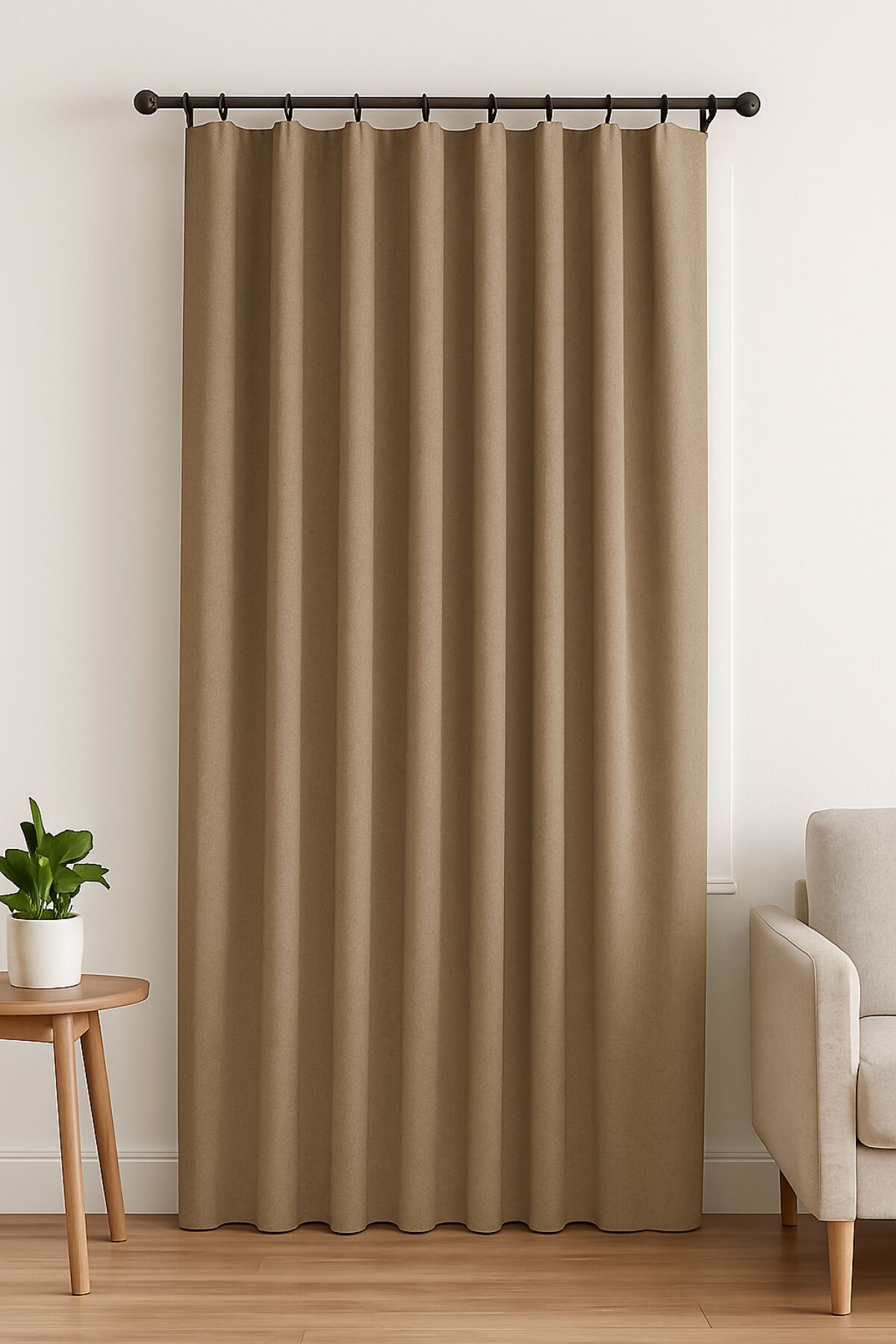 Nova Serisi Keten Fon Perde Bej