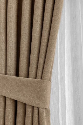 Nova Serisi Keten Fon Perde Bej