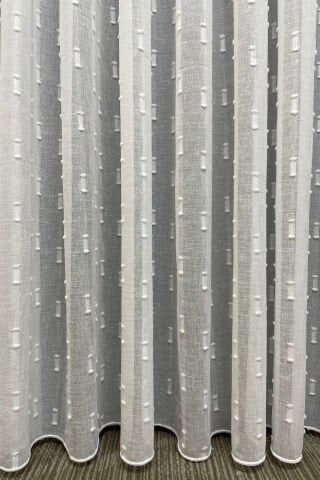 Ponpon Desenli Foldet Keten Tül Perde