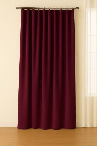 Luna Serisi Kadife Dokulu Fon Perde Mürdüm