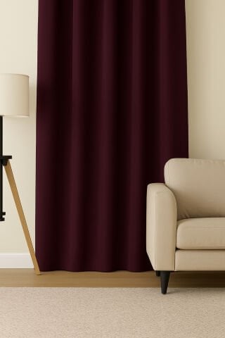 Luna Serisi Kadife Dokulu Fon Perde Mürdüm