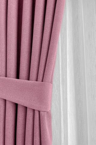 Nova Serisi Keten Fon Perde Gülkurusu