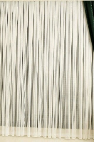 Çift Makarna Desenli Tül Perde