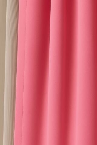 Luna Serisi Kadife Dokulu Fon Perde Pembe