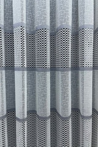 Bodrum Şeritli Tül Perde Gri