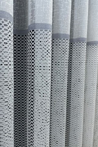 Bodrum Şeritli Tül Perde Gri