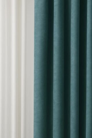 Barcelona Kadife Dokulu Fon Perde Petrol