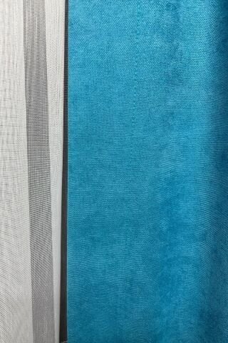 Barcelona Kadife Dokulu Fon Perde Petrol