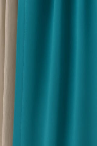 Luna Serisi Kadife Dokulu Fon Perde Petrol