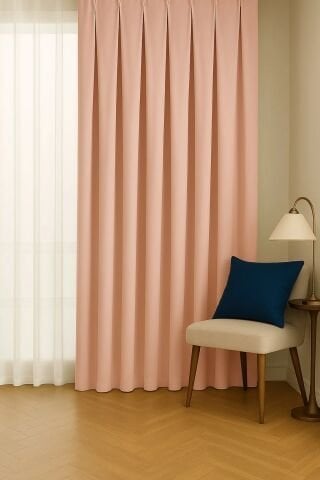 Barcelona Kadife Dokulu Fon Perde Pudra