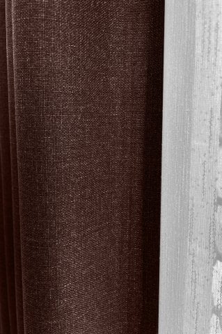 Alaska Keten Fon Perde Kahverengi