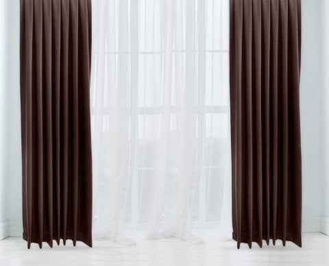 Alaska Keten Fon Perde Kahverengi