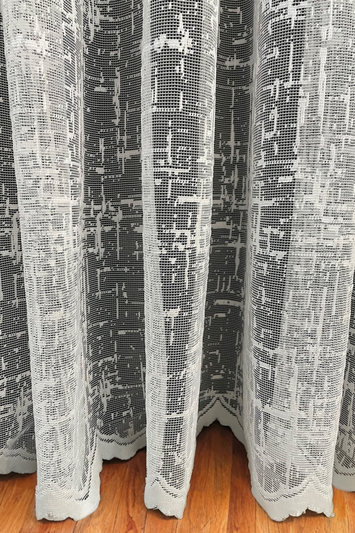 Sofya Jakar Desenli Tül Perde - Ekru