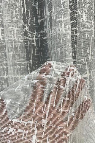 Sofya Jakar Desenli Tül Perde - Ekru