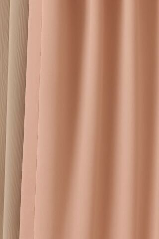 Luna Serisi Kadife Dokulu Fon Perde Pudra