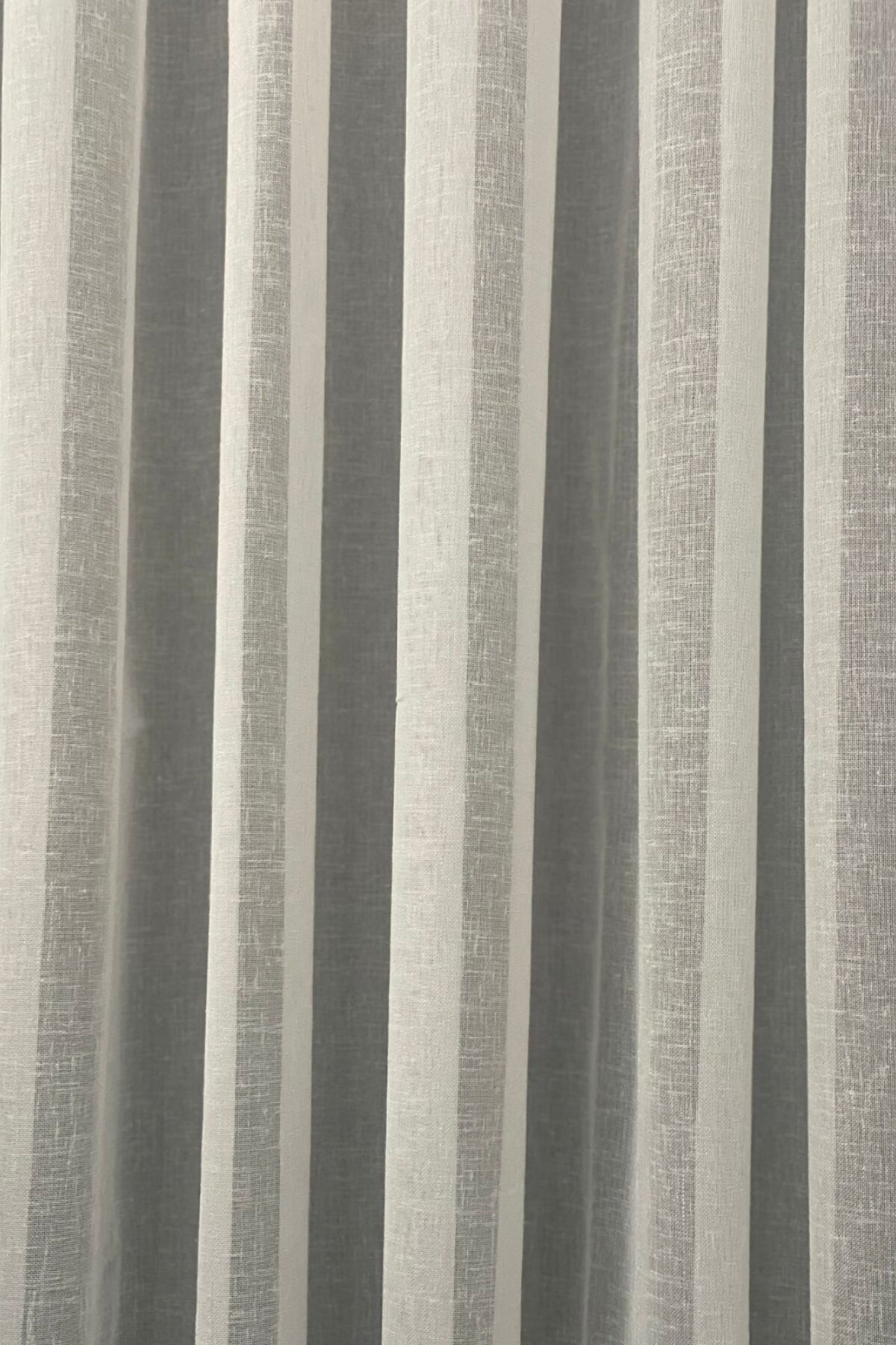 Foldet Keten Tül Perde - Ekru