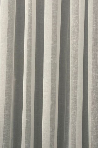 Foldet Keten Tül Perde - Ekru