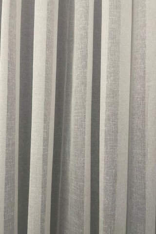 Foldet Keten Tül Perde - Ekru