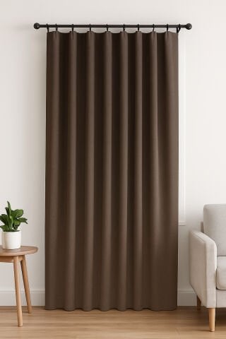 Nova Serisi Keten Fon Perde Kahverengi