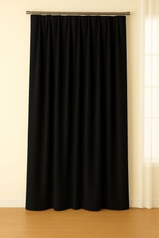Luna Serisi Kadife Dokulu Fon Perde Siyah