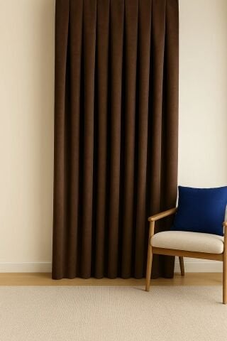 Barcelona Kadife Dokulu Fon Perde Sütlü Kahve