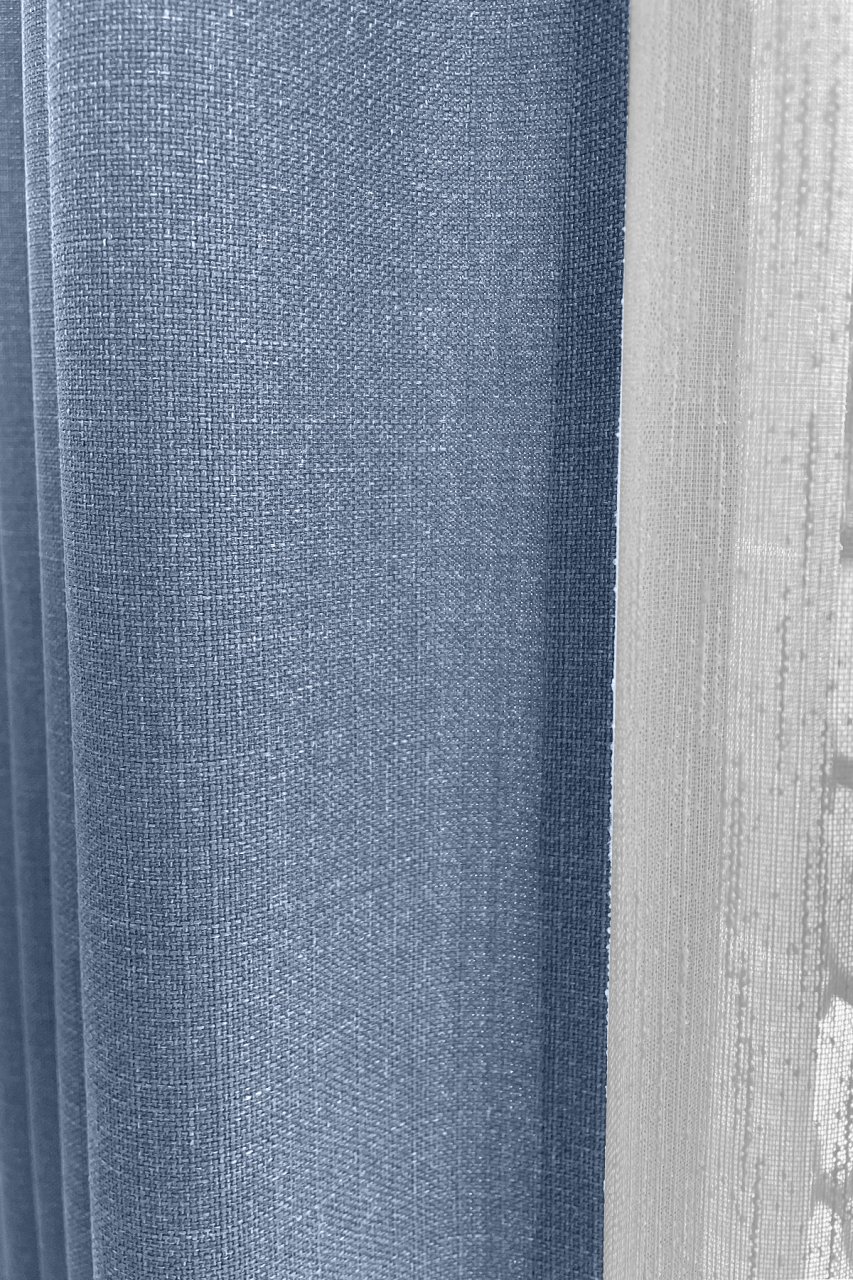 Alaska Keten Fon Perde İndigo