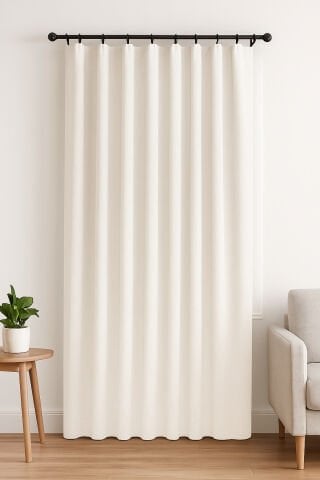 Nova Serisi Keten Fon Perde Krem