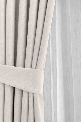 Nova Serisi Keten Fon Perde Krem