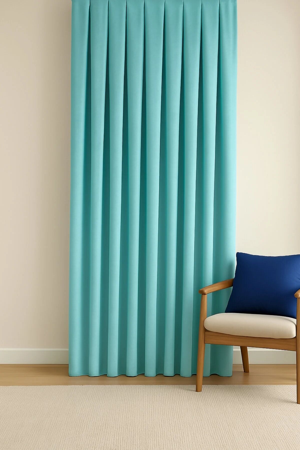 Barcelona Kadife Dokulu Fon Perde Turkuaz