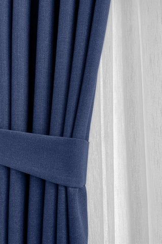 Alaska Keten Fon Perde Lacivert