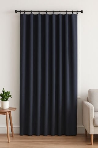 Nova Serisi Keten Fon Perde Lacivert