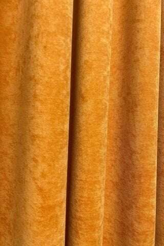 Barcelona Kadife Dokulu Fon Perde Turuncu