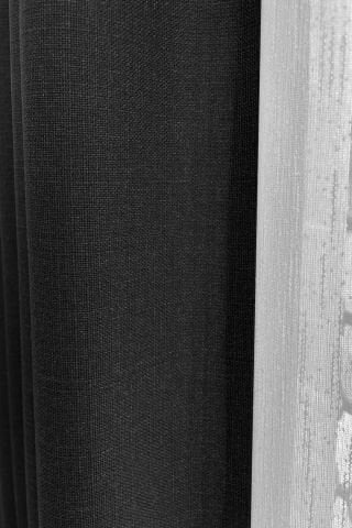 Nova Serisi Keten Fon Perde Siyah