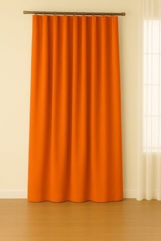 Luna Serisi Kadife Dokulu Fon Perde Turuncu