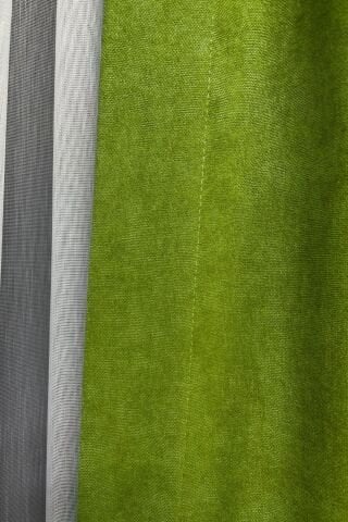 Barcelona Kadife Dokulu Fon Perde Yaprak Yeşili