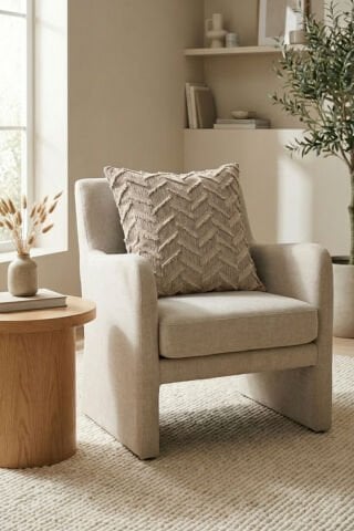 Harmony Serisi Püsküllü Dekoratif Kırlent Kılıfı – Bej