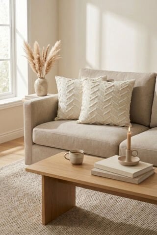 Harmony Serisi Püsküllü Dekoratif Kırlent Kılıfı – Krem