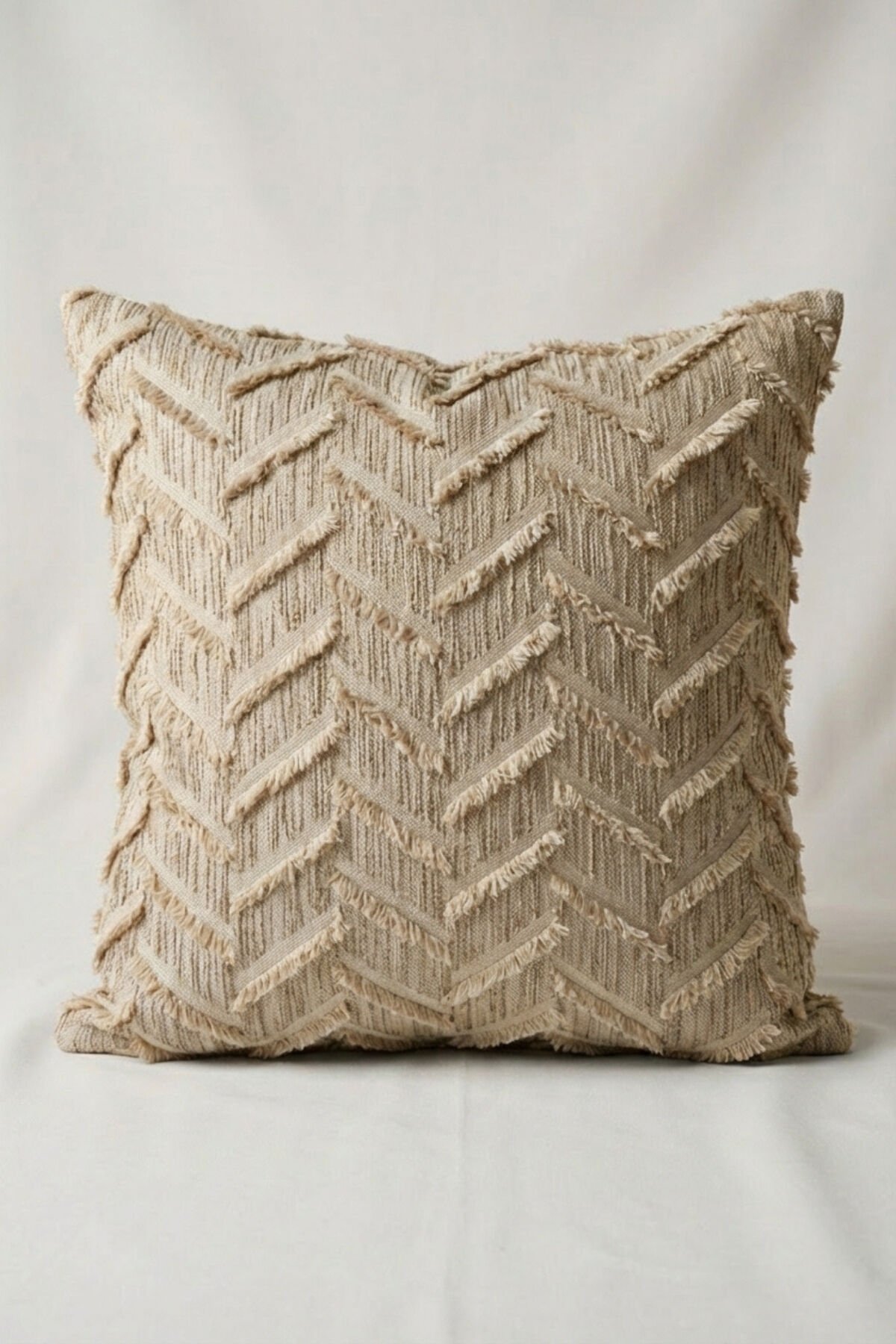 Harmony Serisi Püsküllü Dekoratif Kırlent Kılıfı – Krem&Bej