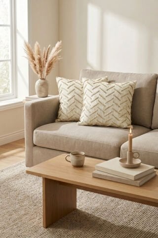 Harmony Serisi Püsküllü Dekoratif Kırlent Kılıfı – Krem&Bej