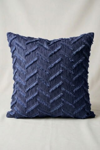Harmony Serisi Püsküllü Dekoratif Kırlent Kılıfı – Lacivert