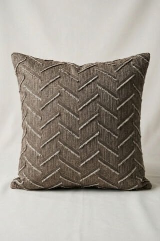 Harmony Serisi Püsküllü Dekoratif Kırlent Kılıfı – Taş